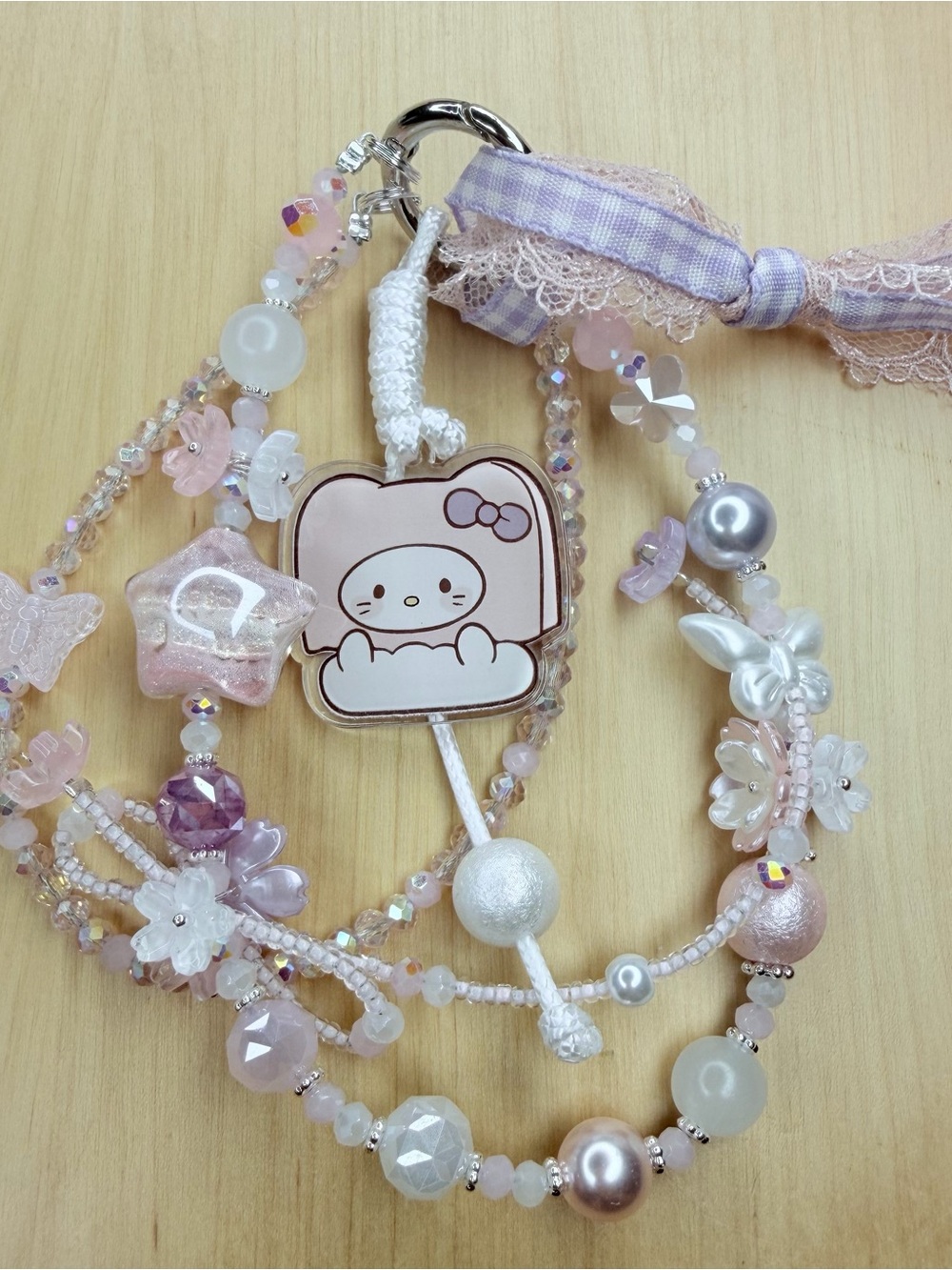 Hello Kitty Sandwich- Handmade Coquette Pink Sanrio Kawaii Vibes- Phone Chain